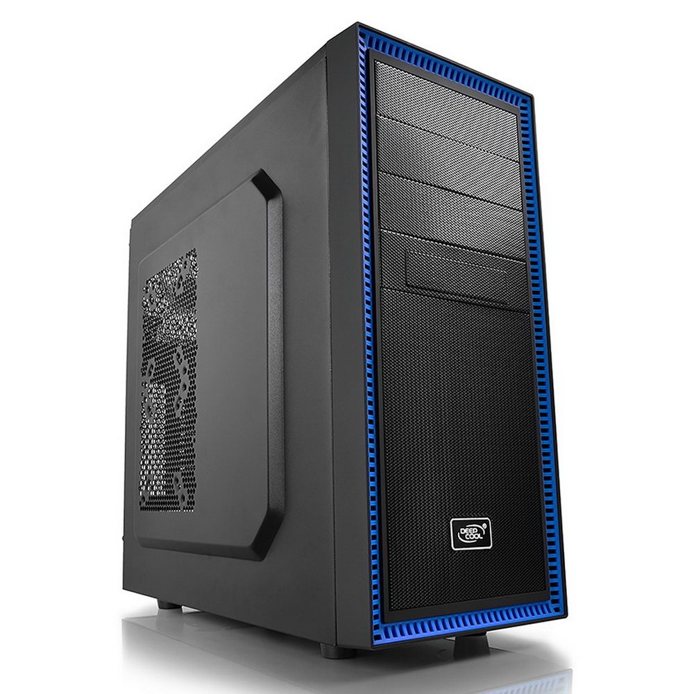 Корпус Deepcool TESSERACT BF (ATX, Black-Blue, CPU 169mm, VGA 310mm, 1 x USB3.0, 1 x USB2.0, Audio x 1, Mic x 1, «Ext. 5.25»x 2, Int. 3.5»x4, 2.5»x3, Rear fan 120mm, W/O PSU) (71222 (DP-CCATX-TSRBFBK)