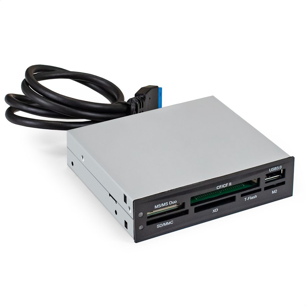 Картридер Exegate «Картридер USB3.0 ExeGate <CR-611U3> (внутренний, 3.5», мультиформатный:» SD/SDHC/SDXC/MMC/microSD/T-Flash/CF/MS/MS micro/XD, 1 доп.порт USB3.0, черный, металл) (133273 (EX293028RUS)
