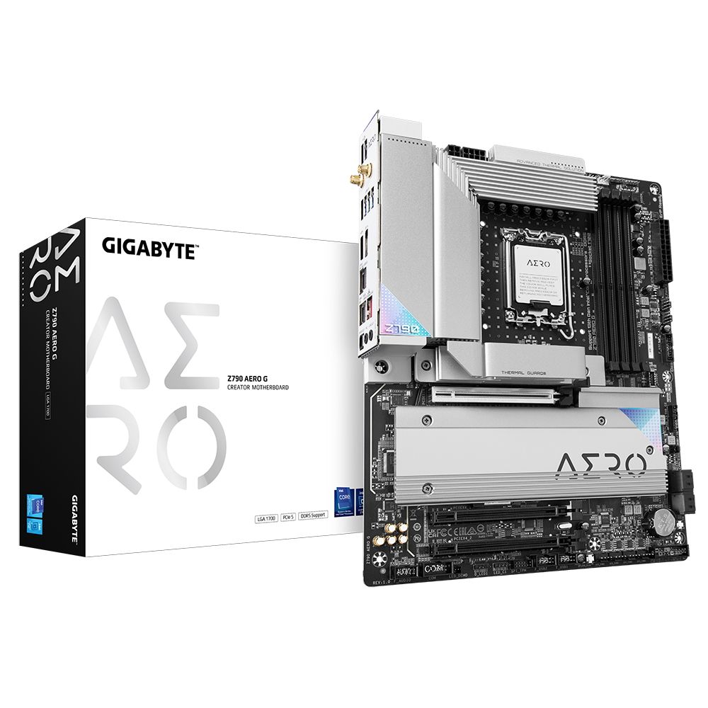 Материнская плата Gigabyte Z790 AERO G, Socket 1700, Intel®Z790, 4xDDR5-4800, HDMI, 3xPCI-Ex16, 4xSATA3(RAID 0/1/5/10), 5xM.2, 8Ch Audio, 2.5GLan, WiFi, (2+4)xUSB2.0, (6+2)xUSB3.2, (2+1)xUSB3.2 Type-C