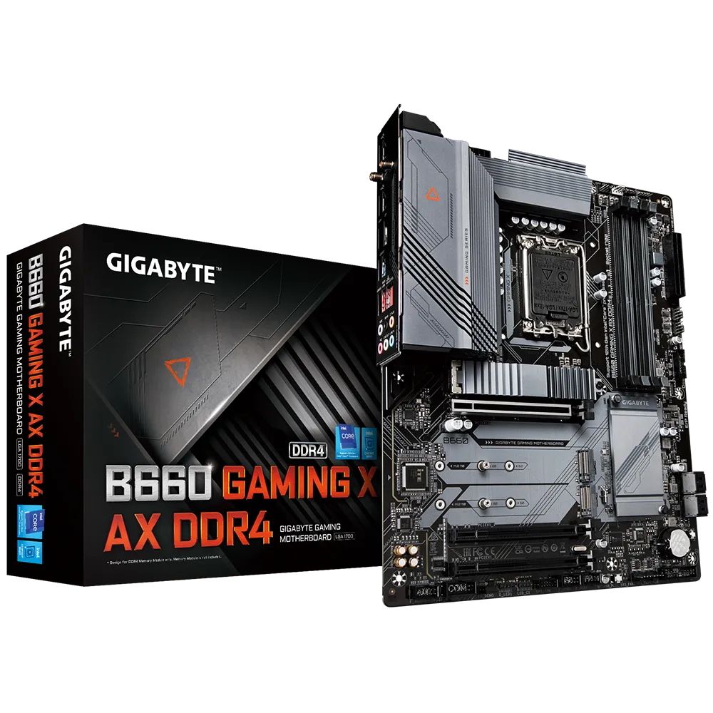 Материнская плата Gigabyte B660 GAMING X AX DDR4, Socket 1700, Intel®B660, 4xDDR4-3200, HDMI+DP, 3xPCI-Ex16, 4xSATA3(RAID 0/1/5/10), 3xM.2, 8Ch Audio, 2,5GbLan, WiFi, (4+4)xUSB2.0, (4+2)xUSB3.2, (0+1)