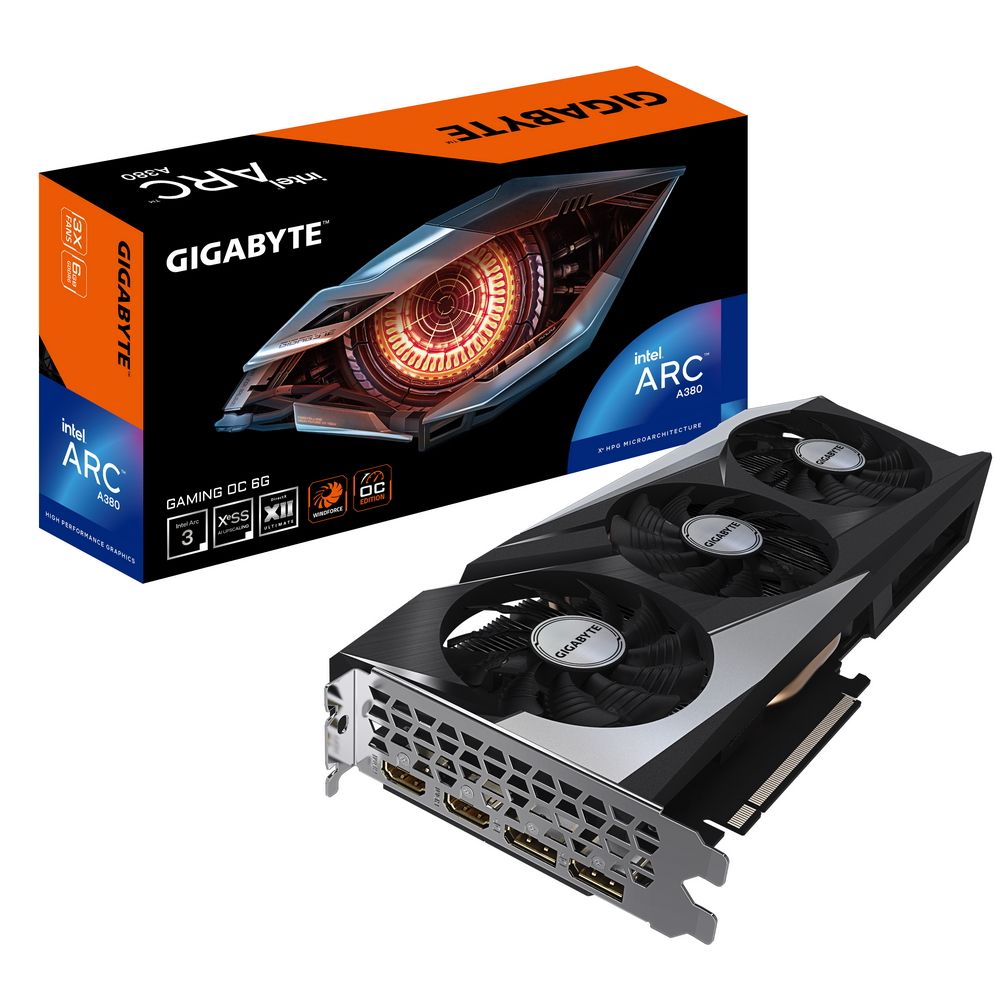 Видеокарта Gigabyte Arc A380 GAMING OC 6GB GDDR6 96bit 2xDP 2xHDMI 3FAN RTL (310875) (GV-IA380GAMING OC-6GD)
