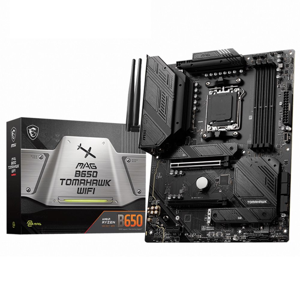 Материнская плата MSI MAG B650 TOMAHAWK WIFI B650, AM5, 4*DDR5, 2*PCIEx16, 1*PCIEx1, 3*M.2, 2*TypeC, 3*USB3.2Gen2, 6*USB3.2Gen1, 6*USB2.0, 6*SATA3.0, 2.5G, DP, HDMI, ATX, RTL
