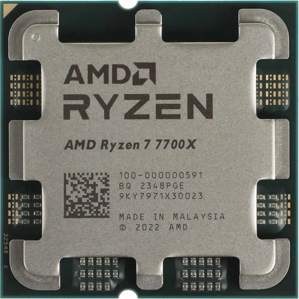 Центральный Процессор AMD RYZEN 7 7700X OEM (Raphael, 5nm, C8/T16, Base 4,50GHz, Turbo 5,40GHz, RDNA 2 Graphics, L3 32Mb, TDP 105W, SAM5) (100-000000591)