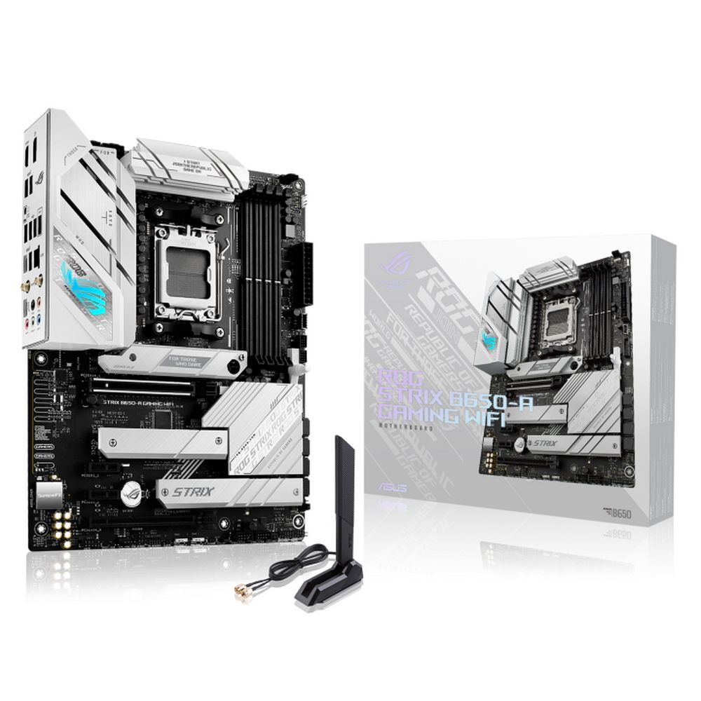 Материнская плата ASUS ROG STRIX B650-A GAMING WIFI AM5 ATX 4xDDR5 2xPCIEx16 2хPCIEx1 3xM.2 2xUSB-C DP HDMI 2.5GLAN Wi-Fi 6 (90MB1BP0-M0EAY0)