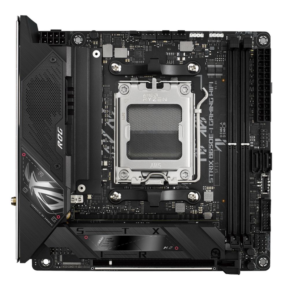Материнская плата ASUS ROG STRIX B650E-I GAMING WIFI AM5 mini-ITX 2xDDR5 PCIEx16 2xM.2 2xUSB-C HDMI 2.5GLAN Wi-Fi 6E (90MB1BI0-M0EAY0)
