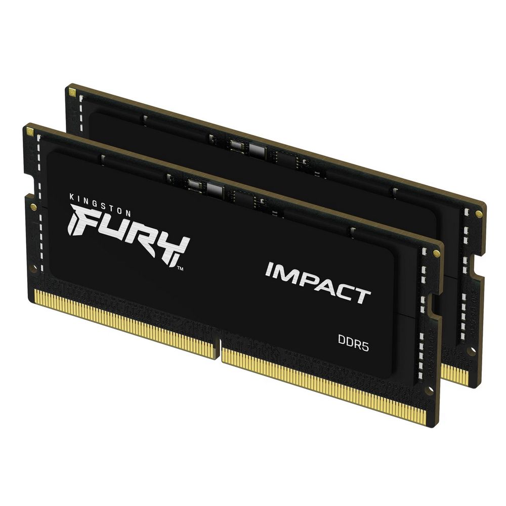 Модуль памяти Kingston 32GB  DDR5 4800 SODIMM  FURY Impact PnP Gaming Memory KF548S38IBK2-32 Non-ECC, CL38 , 1.1V, (Kit of 2) 1RX8 38-38-38 262-pin 16Gbit, RTL