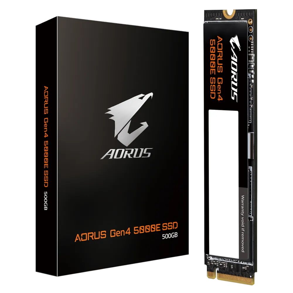 Твердотельный накопитель SSD Gigabyte AORUS 500GB M.2 2280 AG450E500G-G Client PCI-Express 4.0 x4, NVMe 1.4 5000/3800 RTL