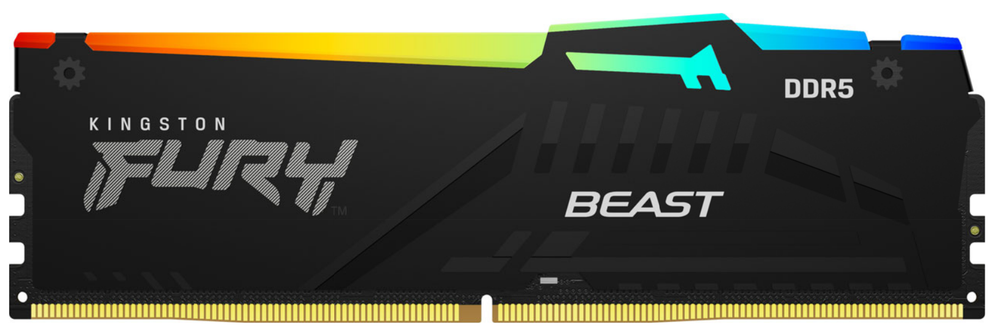 Модуль памяти Kingston 32GB DDR5 5200 DIMM FURY Beast RGB XMP Gaming Memory   KF552C40BBA-32 Non-ECC, CL40, 1.25V, 2RX8 40-40-40  288-pin 16Gbit, RTL