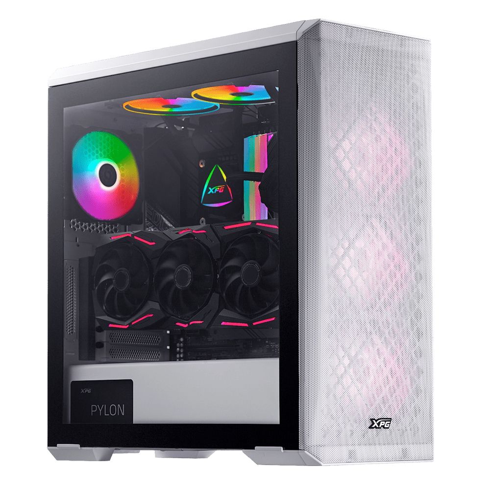 Корпус XPG DEFENDER WHITE [DEFENDER-WHCWW] (Midi-Tower, белый, TG, 120mm fan*3)