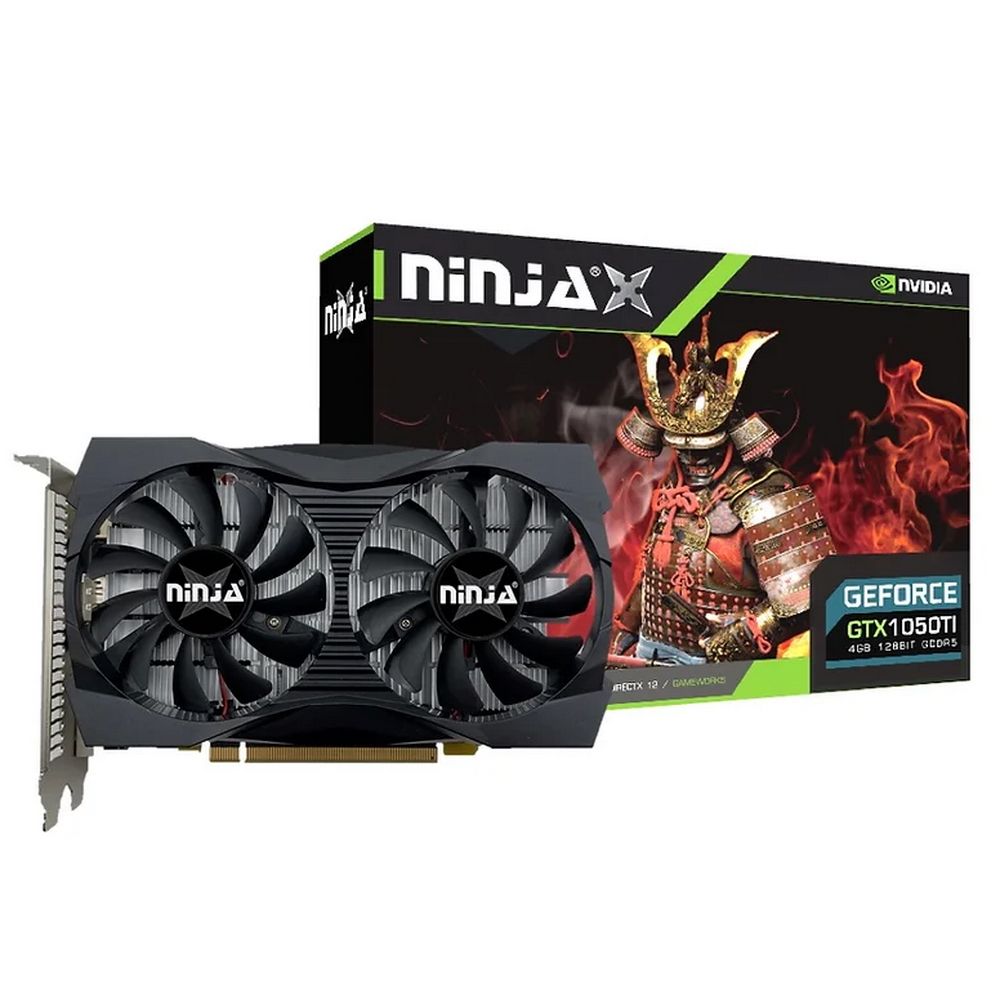 Видеокарта Ninja (Sinotex) GTX1050Ti 4GB GDDR5 128bit DVI-D DP HDMI 2FAN RTL (NF105TI45F)
