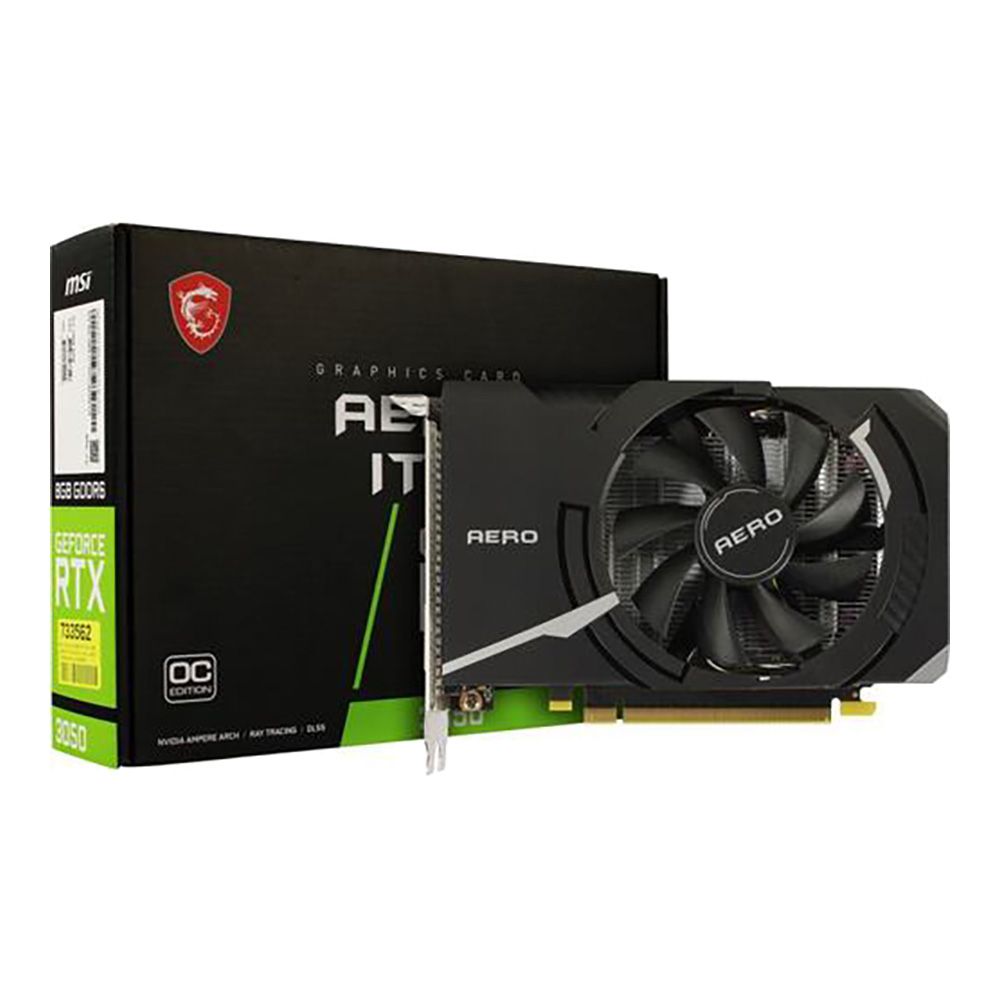 Видеокарта MSI RTX3050 AERO ITX OCV2 8GB GDDR6 128bit DL-DVI-D DP HDMI 1FAN RTL (RTX 3050 AERO ITX 8G OCV2)