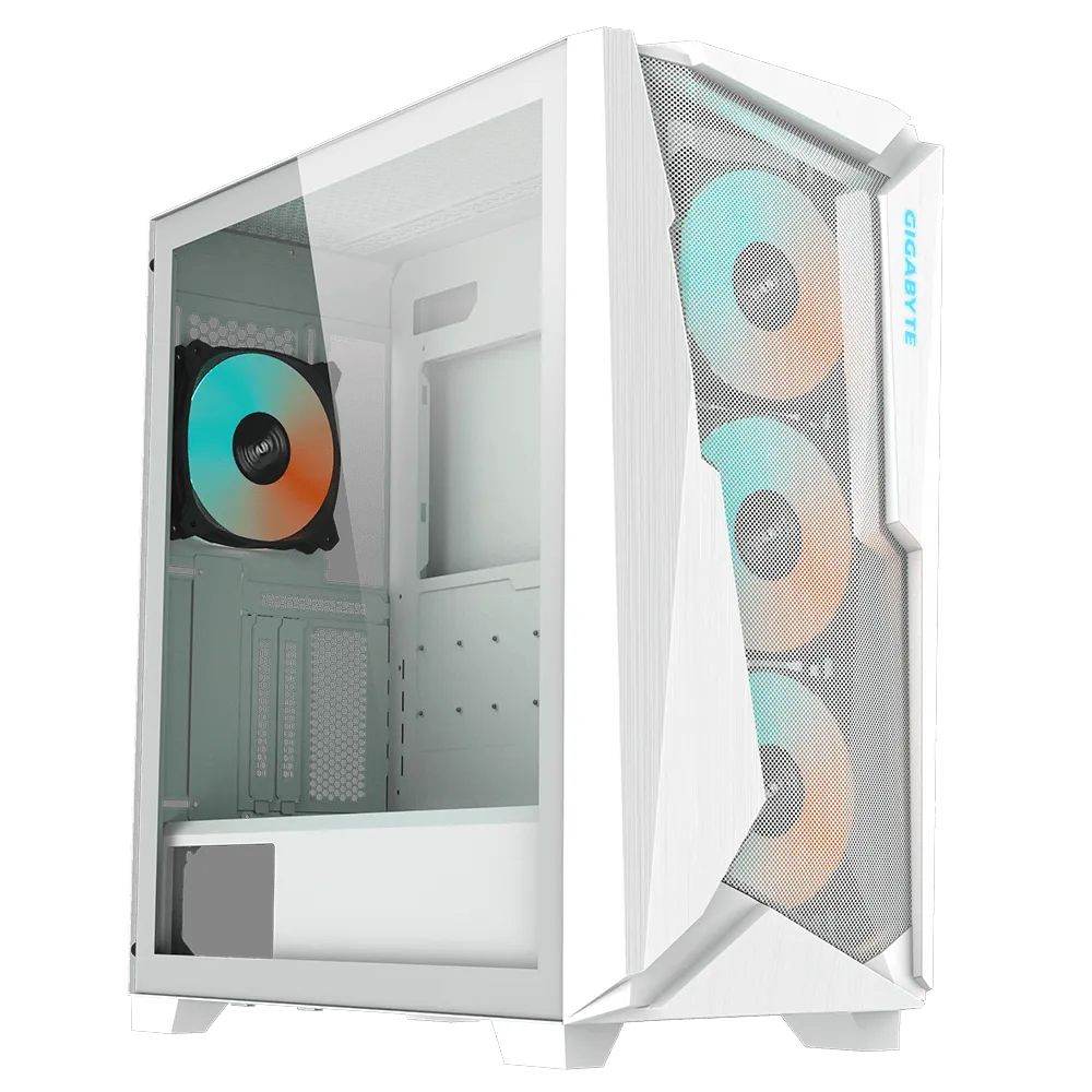 Корпус Gigabyte C301 Glass White MidTower, ATX, USB-C x1, USB3.0 x2, Audio I/O, GPU:400mm, Black, TG (GB-C301GW)