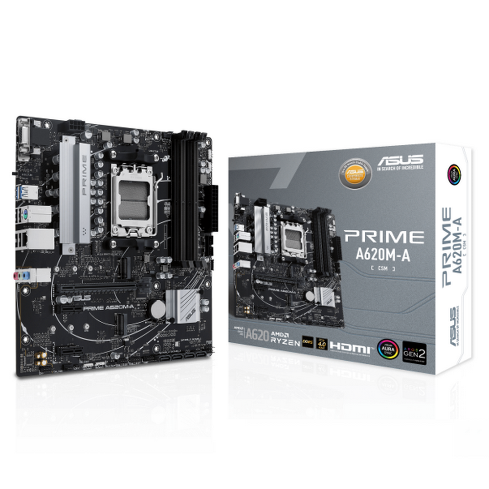 Материнская плата ASUS PRIME A620M-A-CSM AM5 mATX 4xDDR5 PCIEx16 2xPCIEx1 2xM.2 DP HDMI VGA GLAN (90MB1F10-M0EAYC)