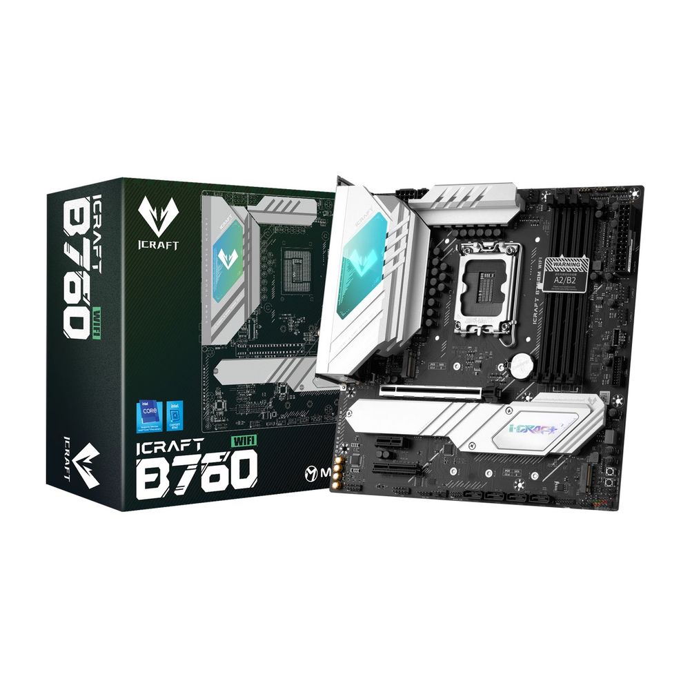 Материнская плата Maxsun MS-iCraft B760M WIFI B760, LGA1700, 4*DDR5, 1*PCIEx16, 1*PCIEx4, 1*PCIEx1, 3*M.2, 2*TypeC, 6*USB3.2Gen1, 8*USB2.0, 4*SATA3.0, 2.5G, DP, HDMI, M-ATX, RTL (6940709699539)