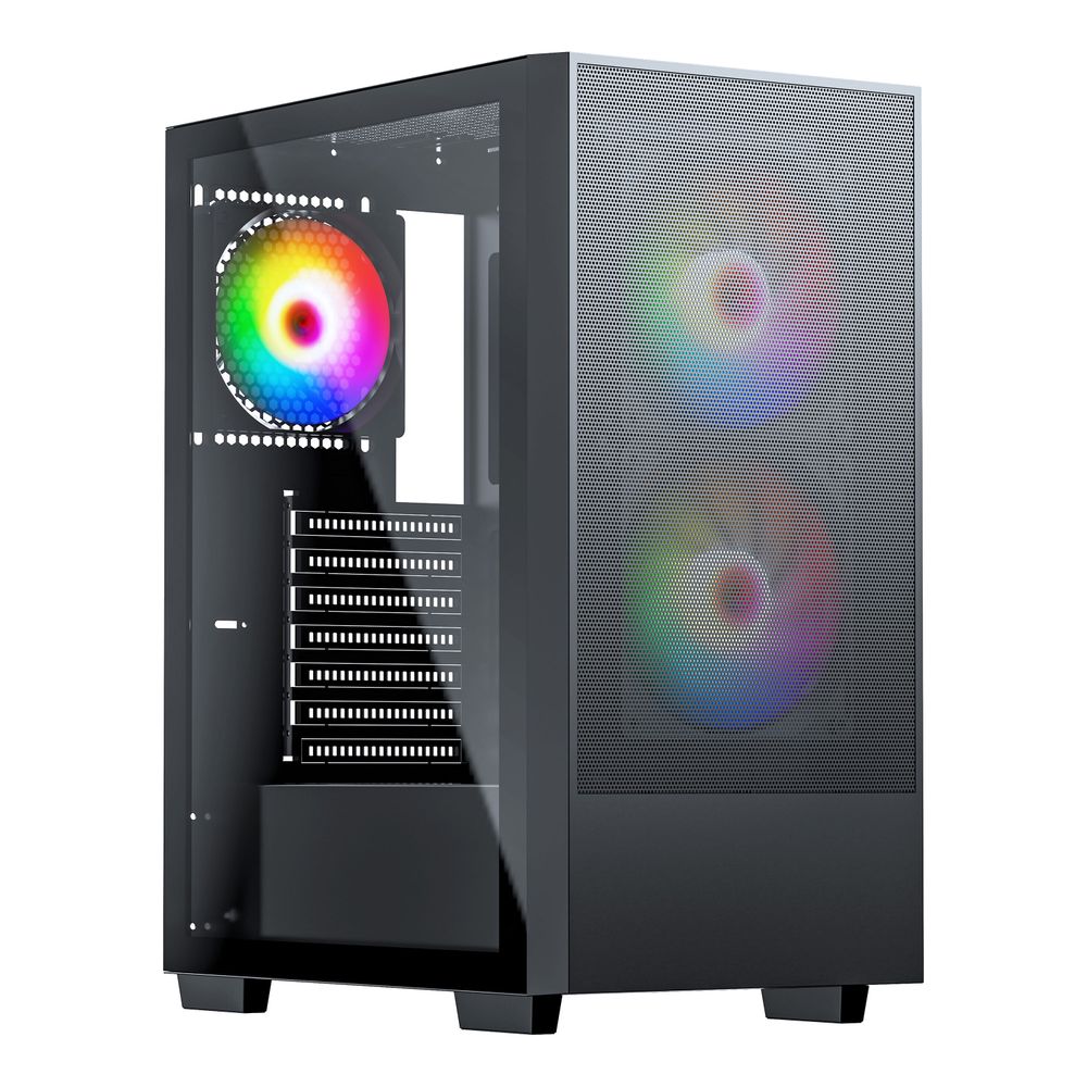 Корпус ACD Citadel 106 ATX, Black, USB3.0*1, USB*2+HD audio ,1*12cm  ARGB rear+2*14cm ARGB front ,TG (AH-TC6GA-0000)