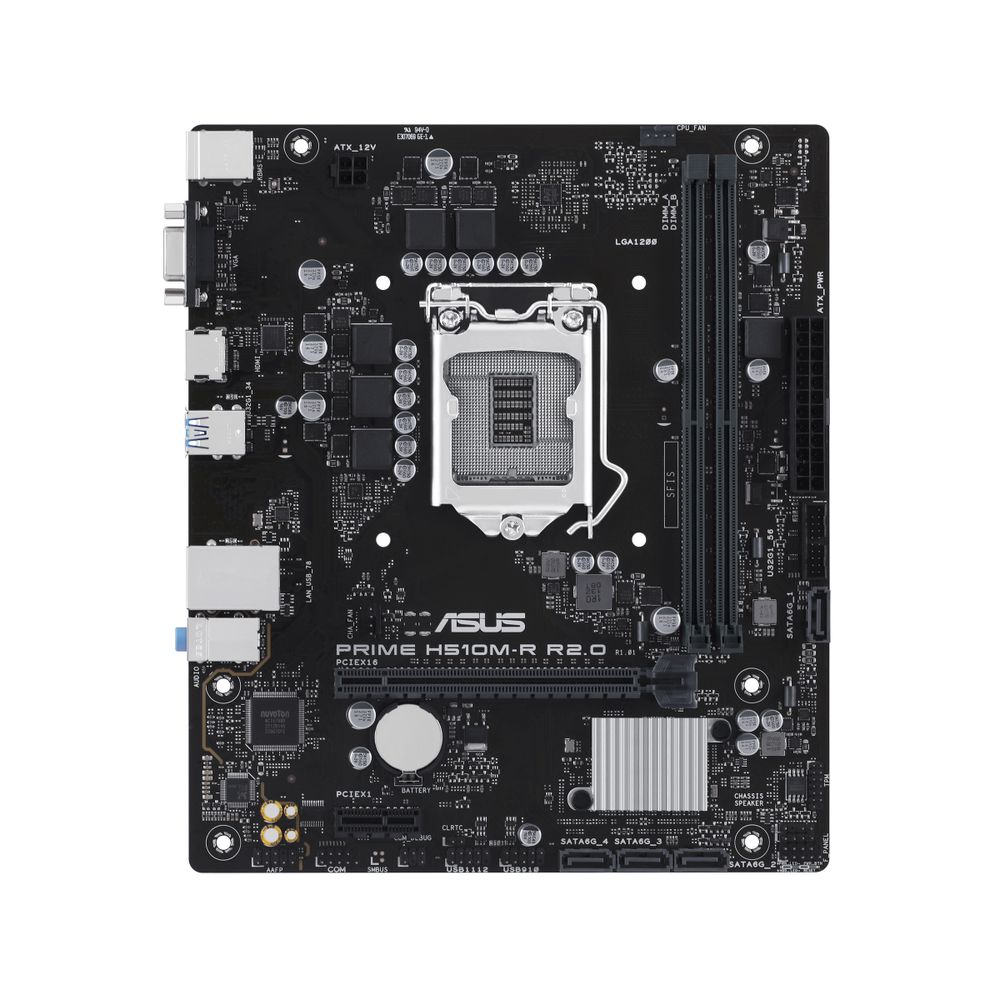 Материнская плата ASUS PRIME H510M-R R2.0-SI LGA1200 mATX 2xDDR4 PCIEx16 PCIEx1 HDMI VGA GLAN (90MB1EX0-M0ECY0)