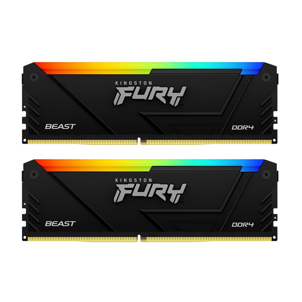 Модуль памяти Kingston 16GB DDR4 3600MHz DIMM FURY Beast Black RGB XMP kit 2x8Gb, CL17, 1.35V 288-pin Non-ECC (KF436C17BB2AK2/16)
