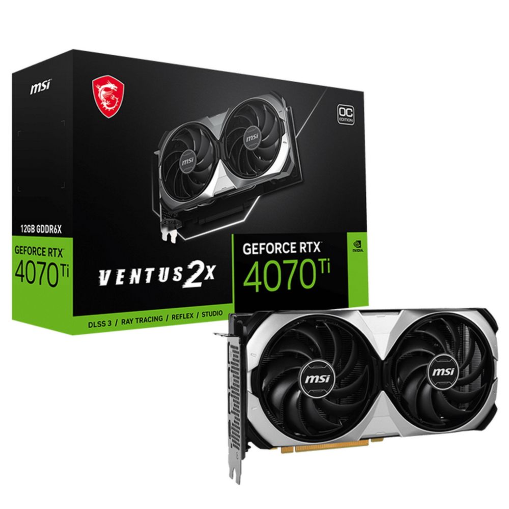 Видеокарта MSI RTX4070Ti VENTUS 2X 12GB OC GDDR6X 192-bit DPx3 HDMI 2FAN RTL (RTX 4070 Ti VENTUS 2X 12G OC)