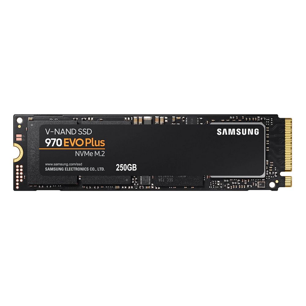 Твердотельный накопитель SSD Samsung M.2 2280 250GB 970 EVO Plus Client SSD PCIe Gen3x4 with NVMe, 3500/2300, IOPS 250/550K, MTBF 1.5M, 3D NAND TLC, 512MB, 150TBW, NVMe 1.3, (MZ-V7S250B/AM)
