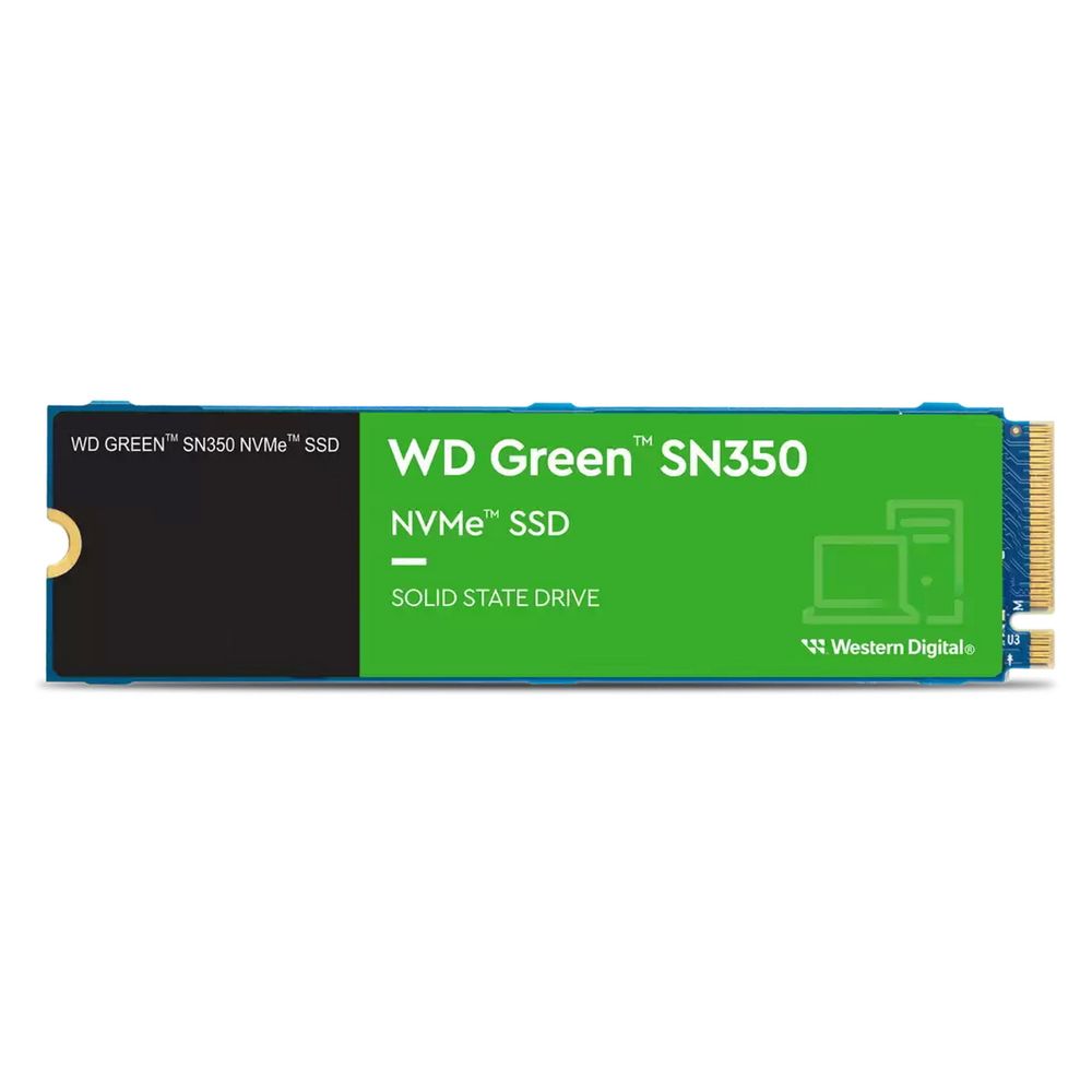 Твердотельный накопитель SSD Western Digital Green 500Gb, NVMe, R/W 2400/1650 Mb/s, TBW 60, 3D TLC (WDS500G2G0C)