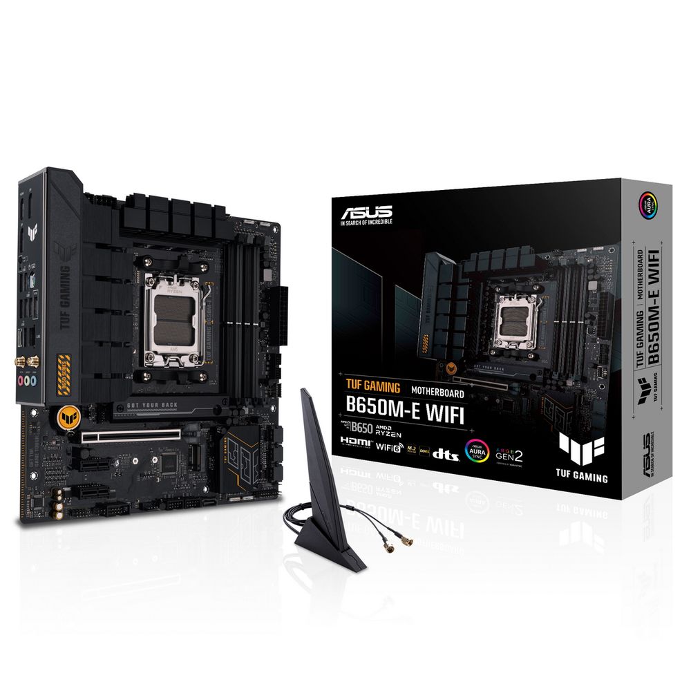 Материнская плата ASUS TUF GAMING B650M-E WIFI AM5 mATX 4xDDR5 PCIEx16 2xPCIEx1 2xM.2 USB-C HDMI 2xDP 2.5GLAN Wi-Fi 6 (90MB1FV0-M0EAY0)