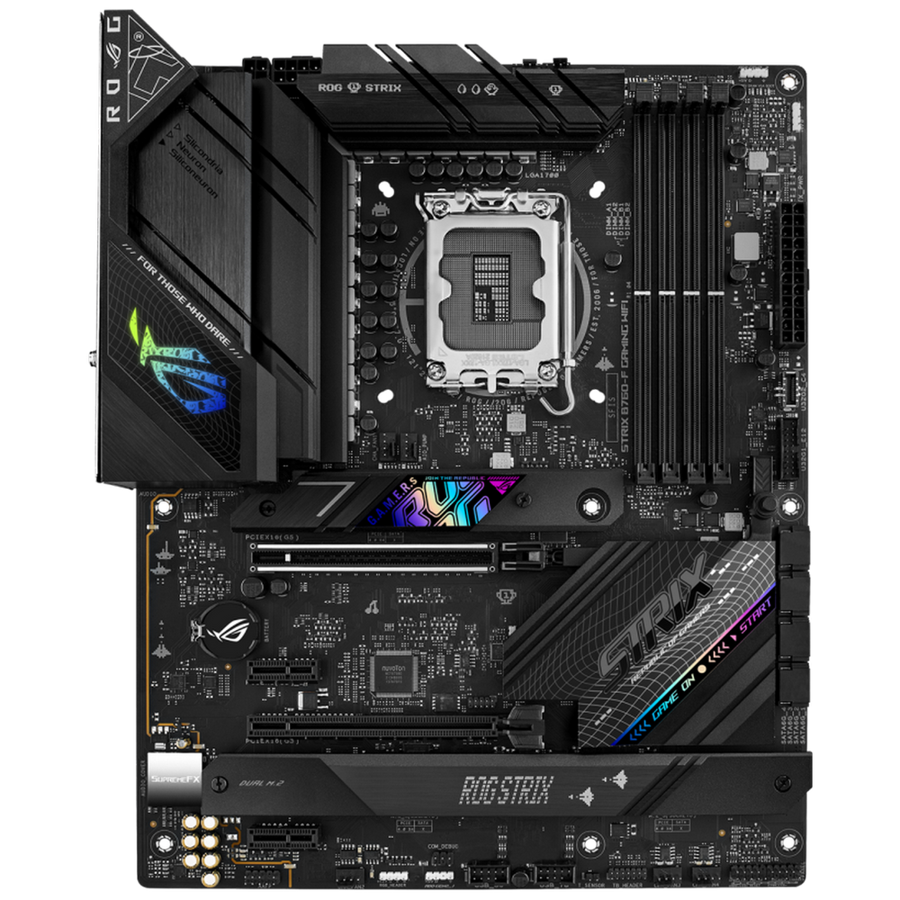 Материнская плата ASUS ROG STRIX B760-F GAMING WIFI LGA1700 ATX 4xDDR5 2xPCIEx16 2xPCIEx1 3xM.2 USB-C DP HDMI 2.5GLAN Wi-Fi 6E (90MB1CT0-M1EAY0)