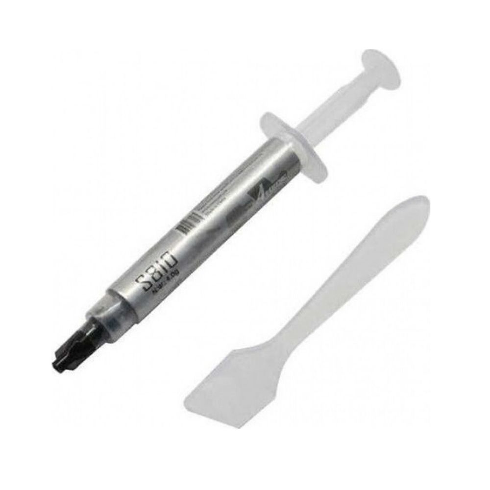 Термопаста ALSEYE S-810 Color: GreyThermal Conductivity: >4.63 W/m-K ThermalImpdedance: <0.0087 ℃-in2/W Specific Gravity:>3.15 Viscosity: 12500Thixotropic Index: 280 ±10 1/10mm MomentBear (AS.19.0080)