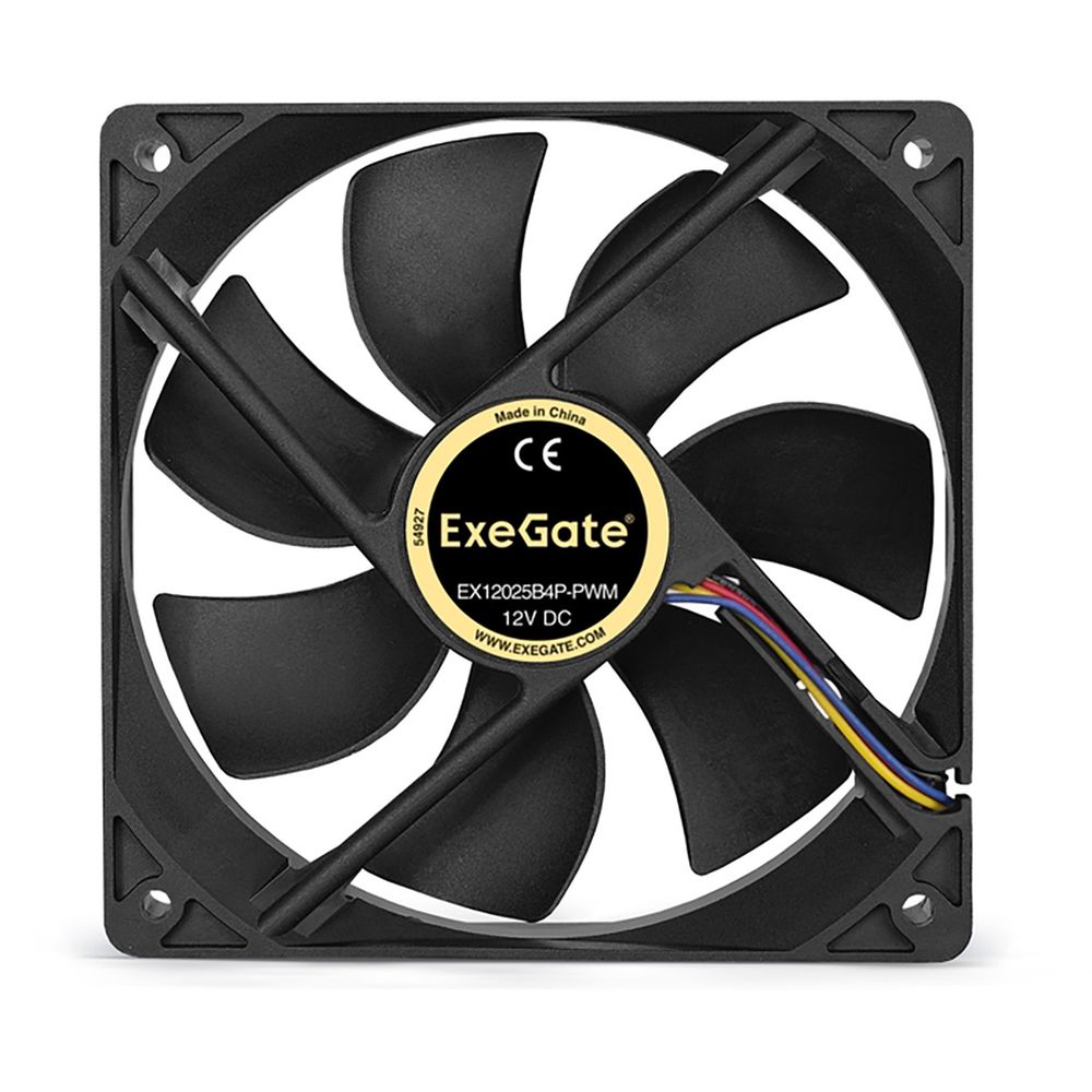 Вентилятор 12В DC ExeGate EX12025B4P-PWM (120x120x25 мм, 2-Ball (двойной шарикоподшипник), 4pin, PWM, 25dBA) (EX283391RUS)
