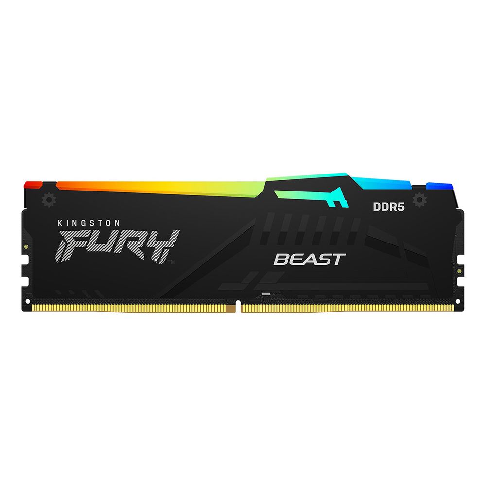 Модуль памяти Kingston 8GB DDR5 5200 DIMM FURY Beast Black RGB Non-ECC, CL40, 1.25V, 1RX8 40-40-40  288-pin, RTL (KF552C40BBA-8)