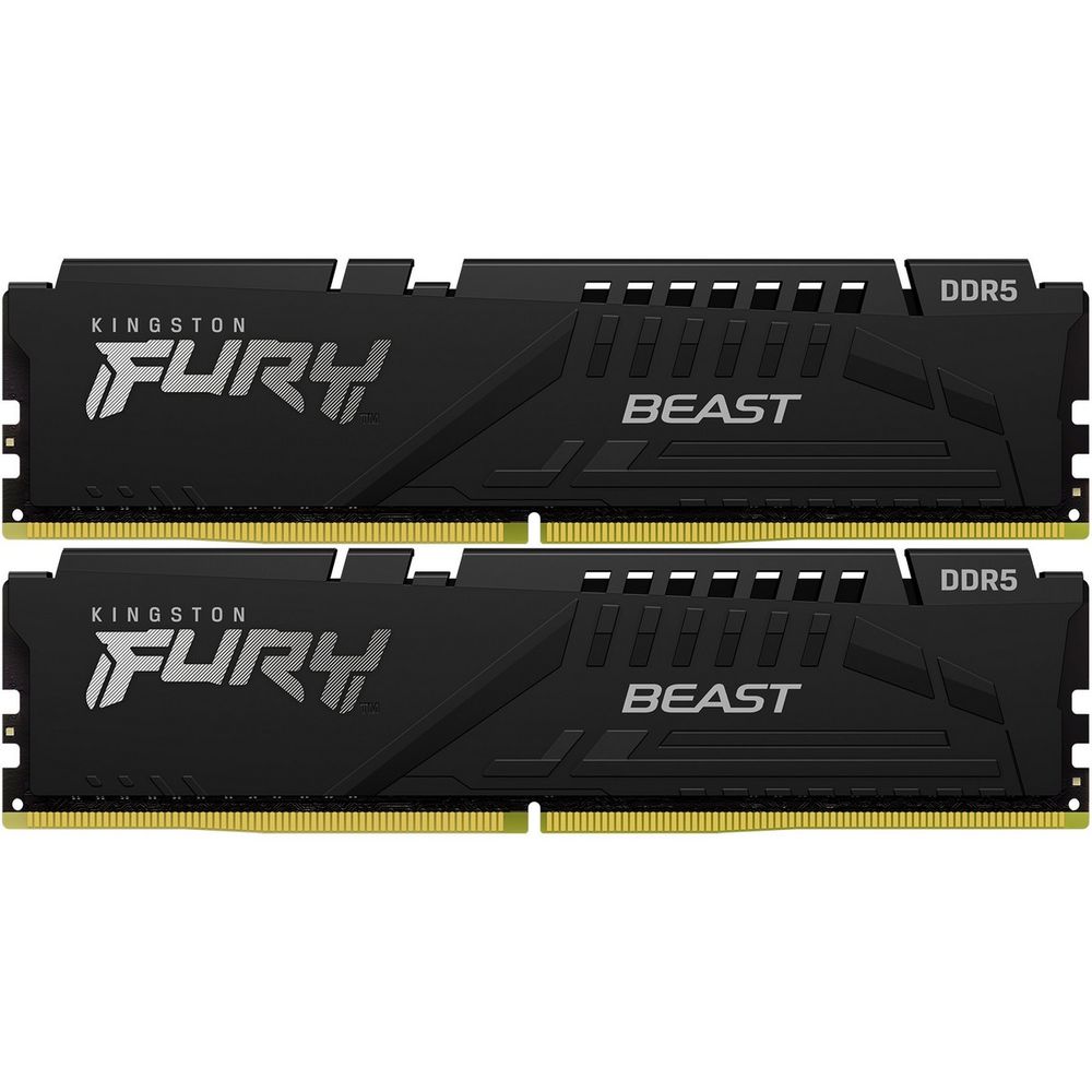 Модуль памяти Kingston 64GB DDR5 5600 DIMM FURY Beast Black kit 2*32,Non-ECC,  CL40, 1.25V, 288-pin RTL (KF556C40BBK2-64)