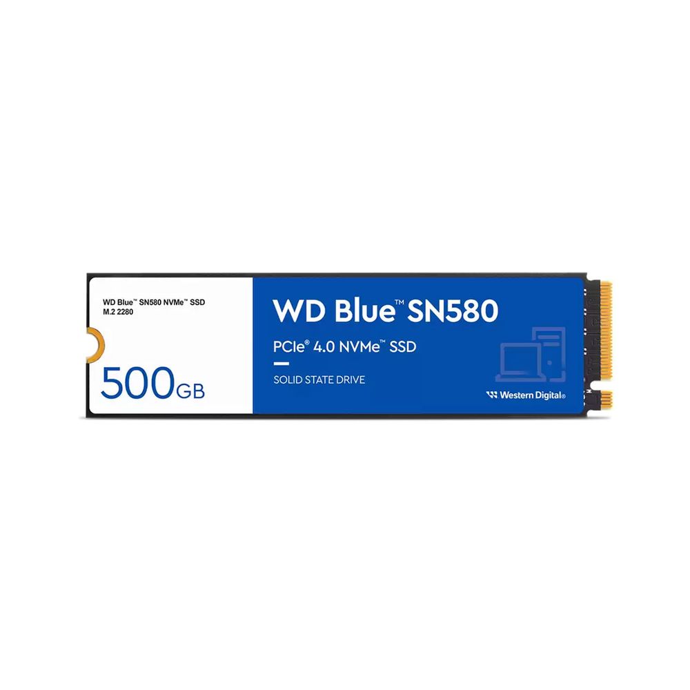 Твердотельный накопитель SSD Western Digital M.2 2280 500GB Blue SN580 WDS500G3B0E PCIe Gen4x4 with NVMe, 3D TLC NAND