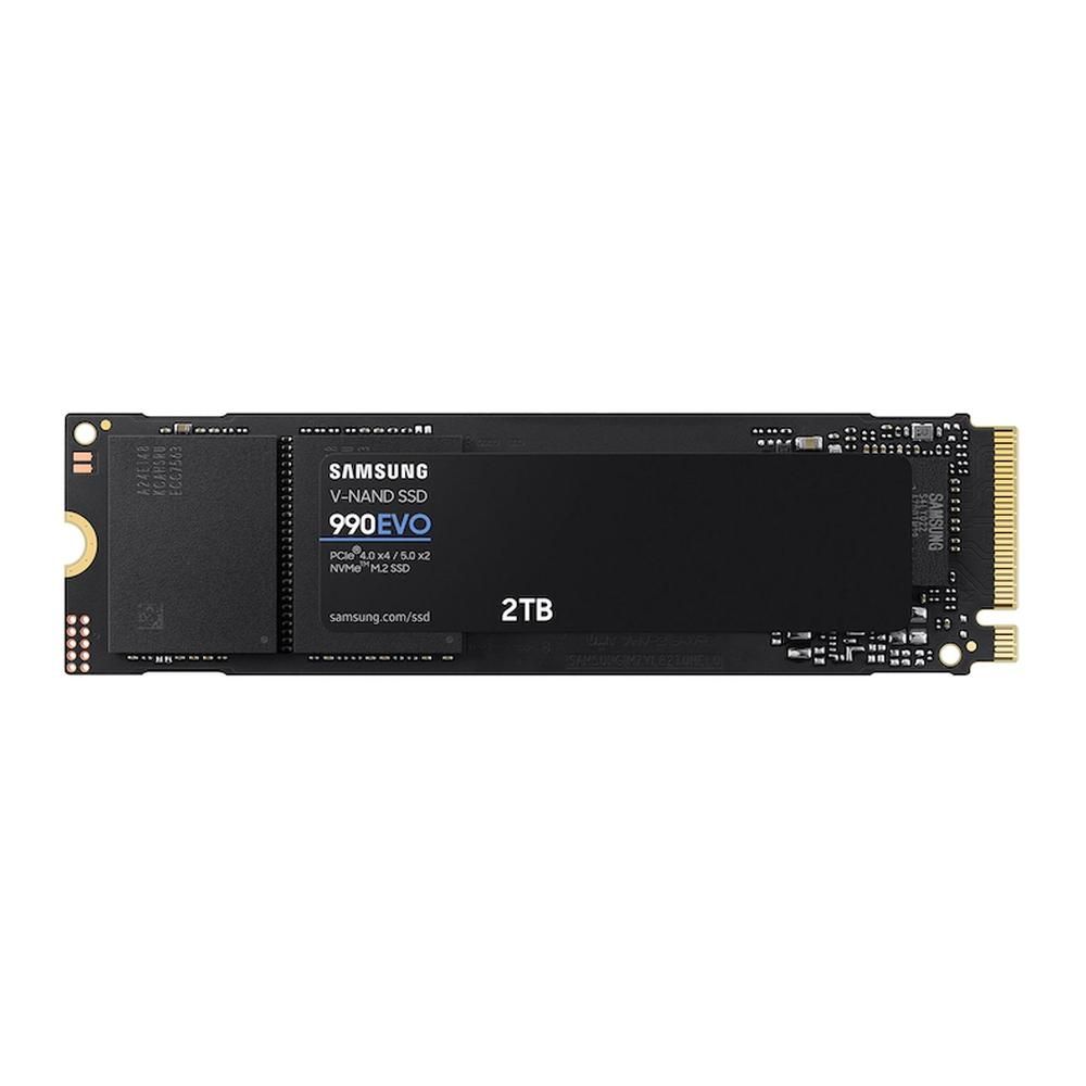 Твердотельный накопитель SSD Samsung M.2 2280 2TB 990 EVO NVMe 2.0, PCIe 4.0 x4, V-NAND
TLC, R/W 5000/4200MB/s, IOPs 700 000/800 000, TBW 1200,
DWPD 0.33 (MZ-V9E2T0BW)