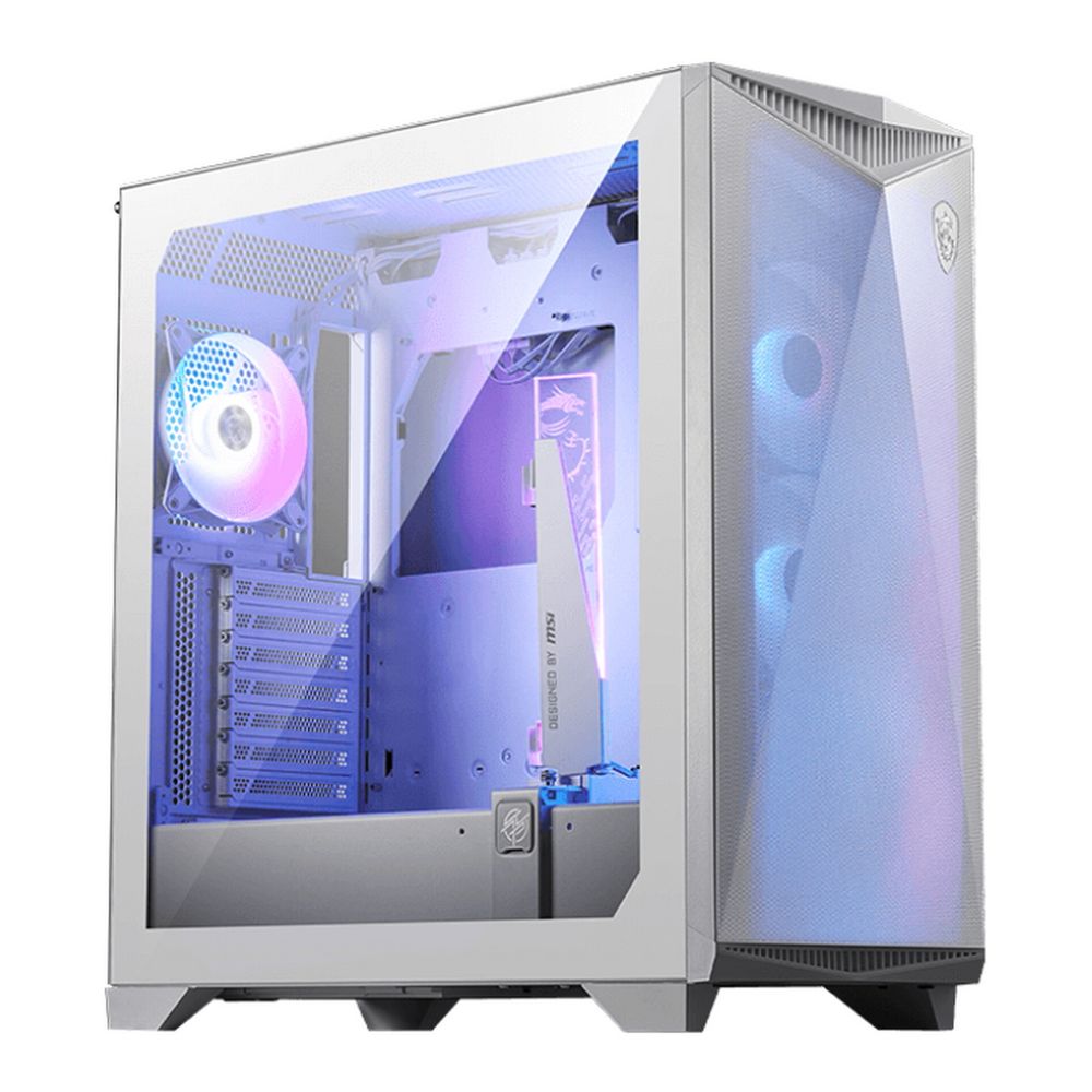 Корпус MSI MPG GUNGNIR 300R AIRFLOW White, Midi Tower, EATX ,2xUSB 3.2 Gen 1, 1xUSB 3.2 Gen2 Type-C,4x120mm PWM ARGB Fan, ARGB+PWM Control Board, Tempered Glass Window (306-7G21W21-W57)