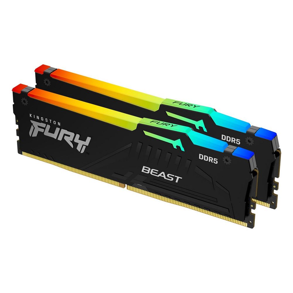 Модуль памяти Kingston 16GB DDR5 5200 DIMM FURY Beast Black RGB EXPO kit 2*8gb, Non-ECC, 1RX16 36-40-40 1.25V 288-pin 16Gbit (KF552C36BBEAK2-16)