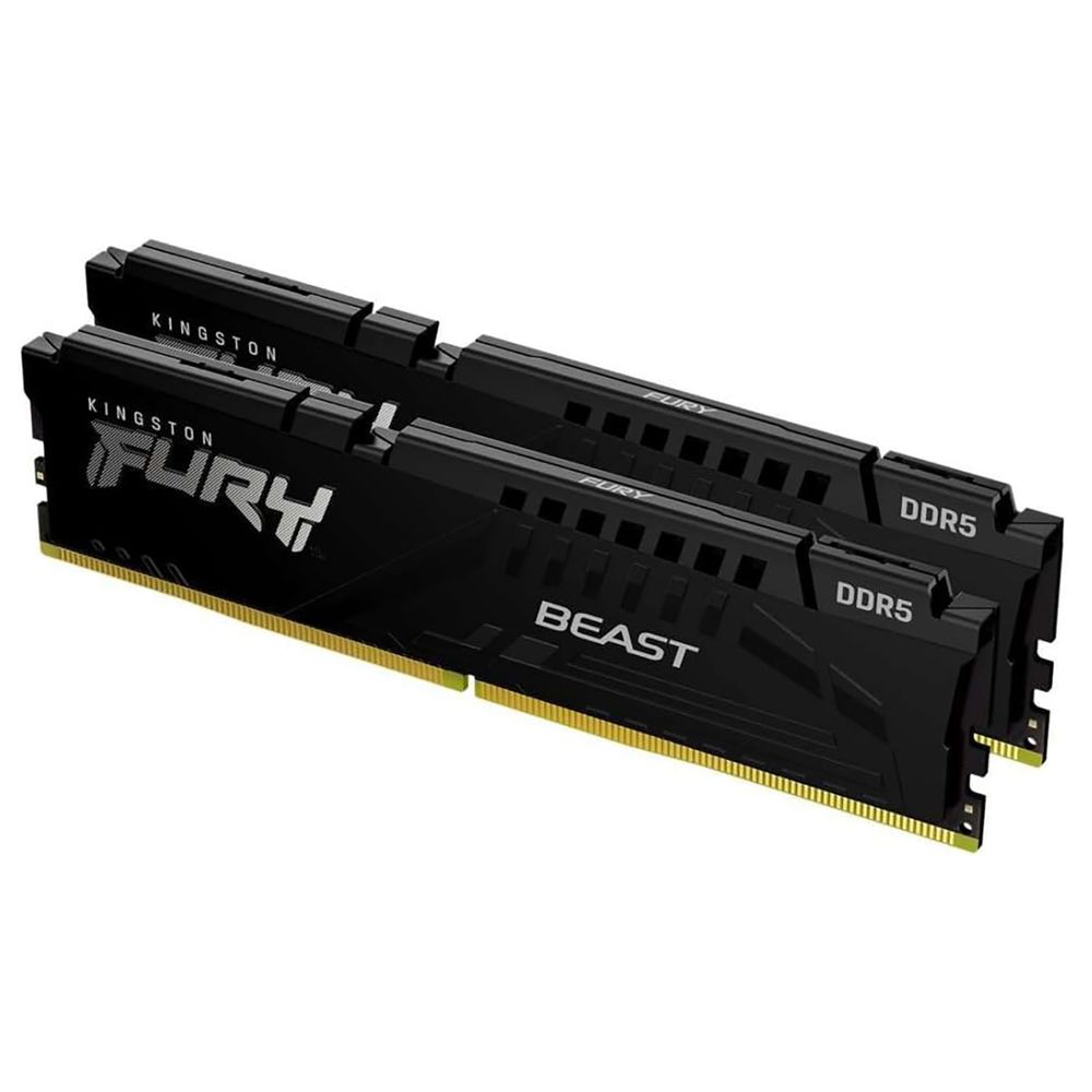Модуль памяти Kingston 64GB DDR5 5200 FURY Beast Black EXPO Non-ECC Unbuffered DIMM (Kit 2*32gb) 2RX8 36-40-40 1.25V 288-pin 16Gbit (KF552C36BBEK2-64)