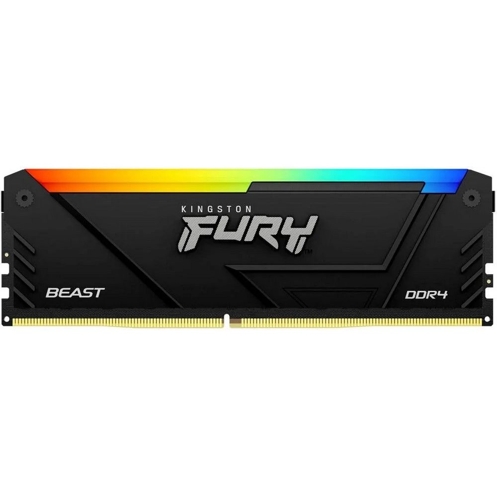 Модуль памяти Kingston 32GB DDR4 2666 FURY Beast RGB Black PnP Non-ECC Unbuffered DIMM (Single Module) 2RX8 16-18-18 1.2V 288-pin 16Gbit (KF426C16BB2A/32)