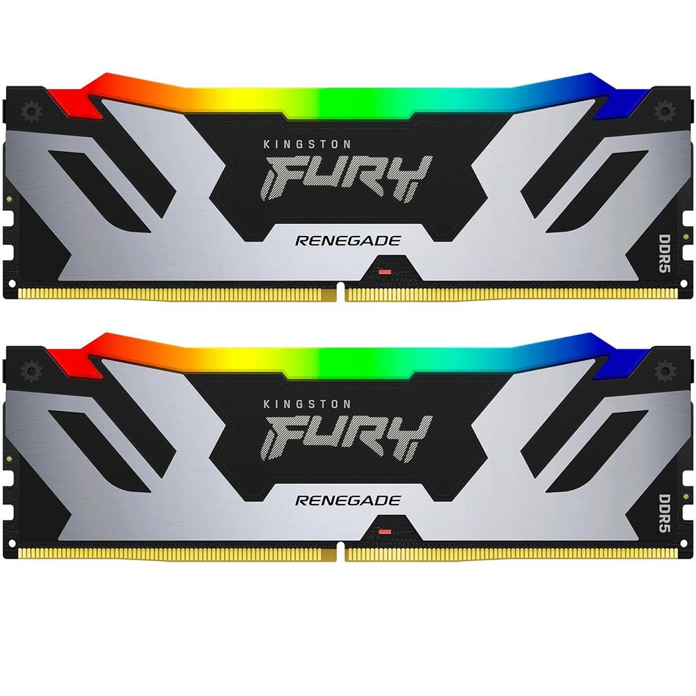 Модуль памяти Kingston 96GB DDR5 6400 FURY Renegade Silver/Black RGB XMP Non-ECC Unbuffered DIMM (Kit 2*48gb) 2RX8 32-39-39 1.4V 288-pin 24Gbit (KF564C32RSAK2-96)