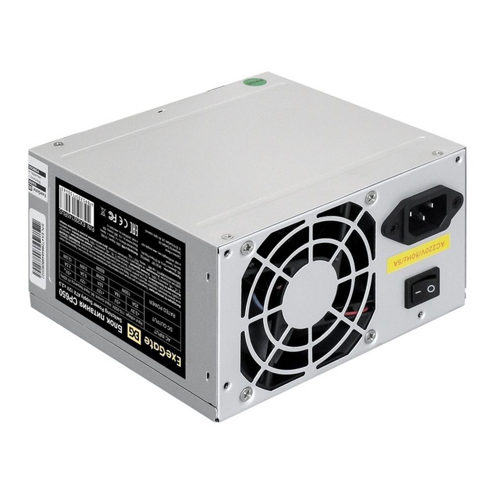 Блок питания 650W ExeGate CP650 (ATX, 8cm fan, 24pin, (4+4)pin, PCI-E, 3xSATA, 2xIDE) (EX292145RUS)