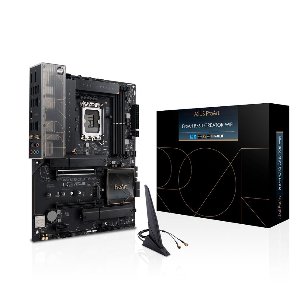 Материнская плата ASUS PROART B760-CREATOR WIFI LGA1700 ATX 4xDDR5 2xPCIEx16 PCIEx1 3xM.2 USB-C DP HDMI GLAN 2.5GLAN Wi-Fi 6 (90MB1FY0-M1EAY0)