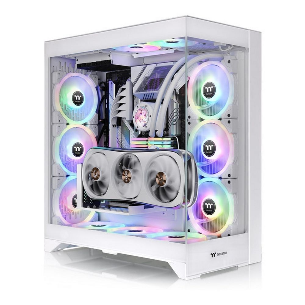 CTE E600 MX Snow/White/Win/SPCC/Tempered Glass*2/Mesh & TG Front Panel/PCI-E 4.0 Dual 90  Degree White Riser Cable 400mm/Brown Box (CA-1Y3-00M6WN-00)