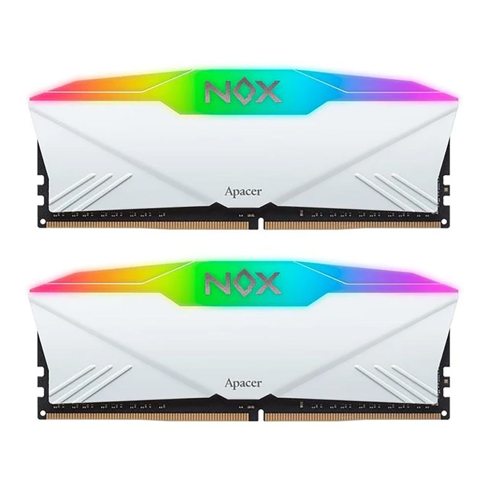 Модуль памяти Apacer 32GB DDR4 3200 DIMM NOX RGB WHITE AURA2 w/HS RP-K2 Kit (2x16GB), 1.35V, 1024x8 (AH4U32G32C28YNWAA-2)