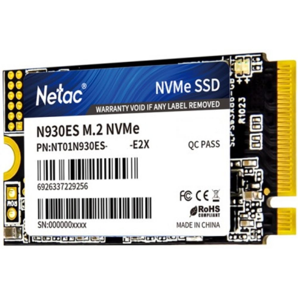 Твердотельный накопитель SSD Netac N930ES 512GB 
PCIe 3 x2 M.2 2242 NVMe 3D NAND, R/W up to 1650/1500MB/s, IOPS(R4K) 180K/200K, TBW 300TB, 3y wty (NT01N930ES-512G-E2X)
