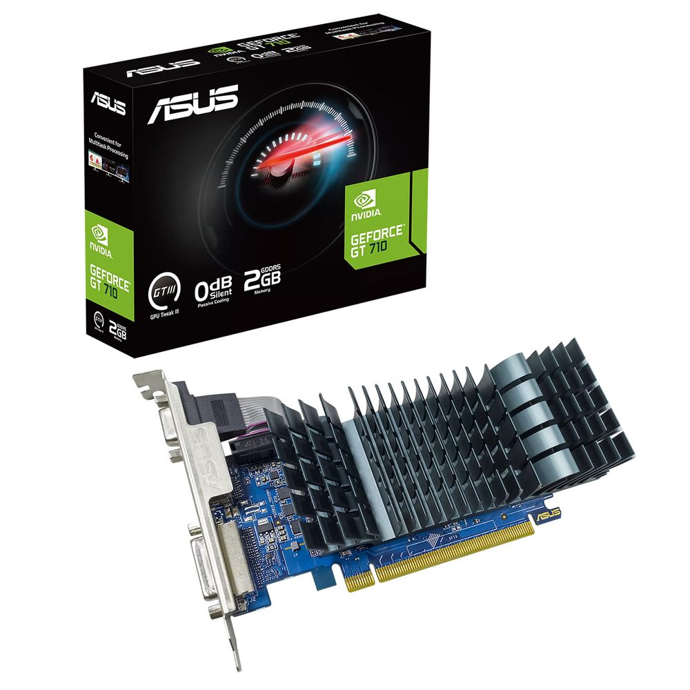 Видеокарта ASUS GT710 EVO 2GB GDDR5 64bit VGA DVI HDMI PASSIVE RTL [GT710-SL-2GD5-BRK-EVO] (90YV0ALA-M0NA00)