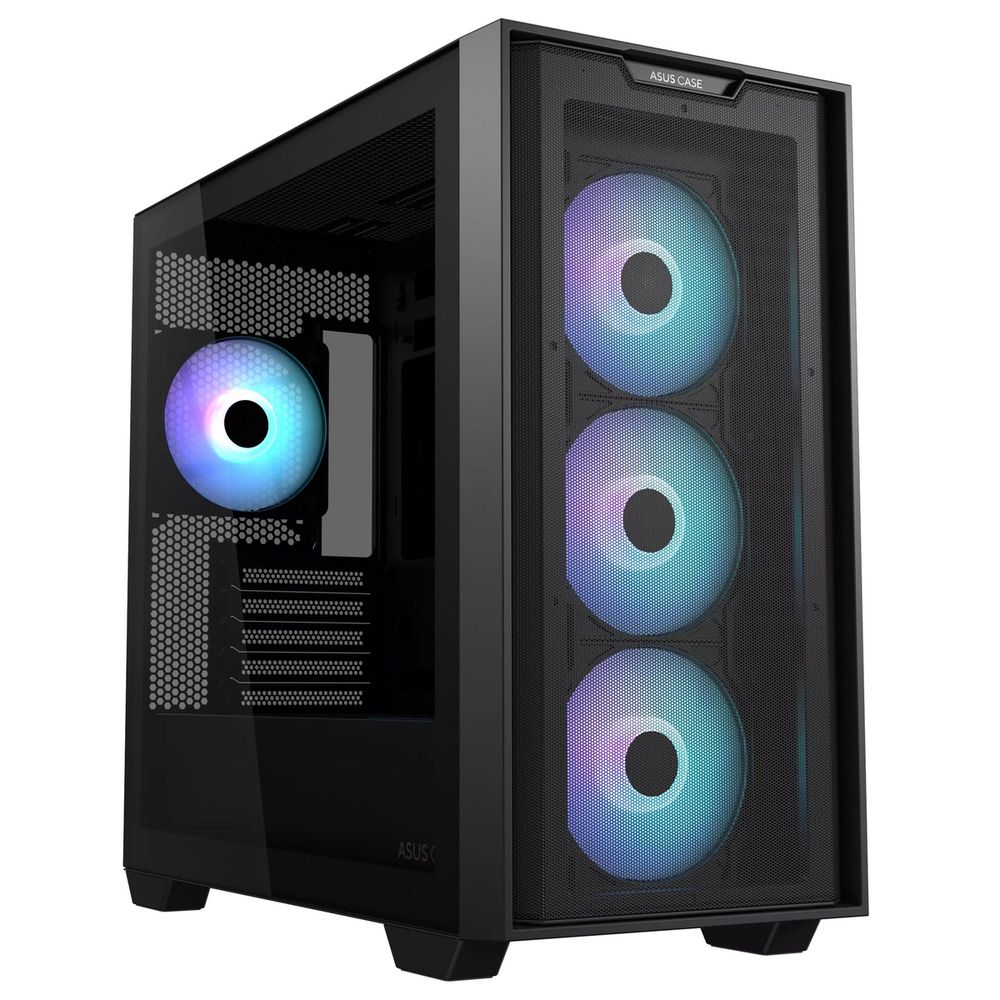 Корпус ASUS A21 PLUS TG ARGB BLACK-SI ARGB FANS/BLK/EPS (90DC00H0-B19010)