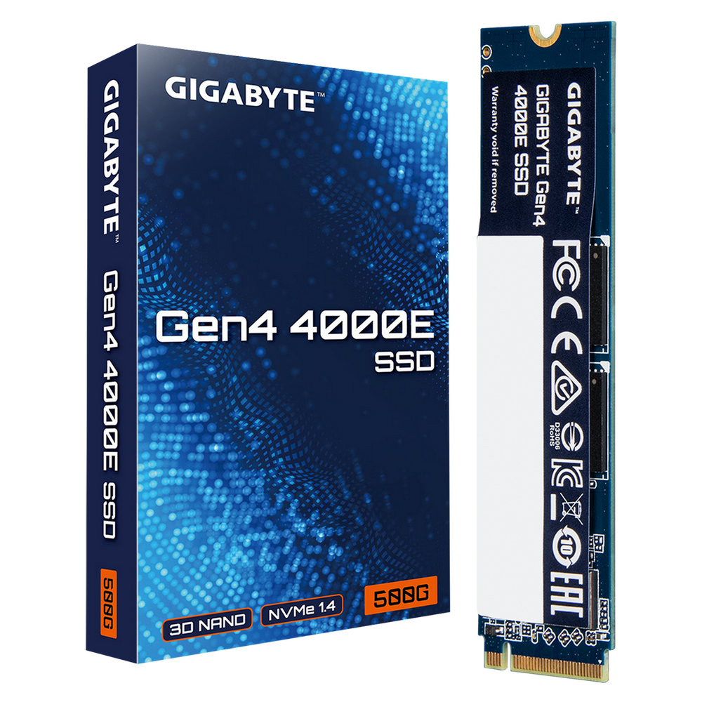 Твердотельный накопитель SSD Gigabyte M.2 2280 500GB Gen4 4000E SSD PCI Express 4.0x4, NVMe 1.4, 3600/3000, MTBF 1.5M, 3D NAND, 300TBW, RTL (G440E500G)