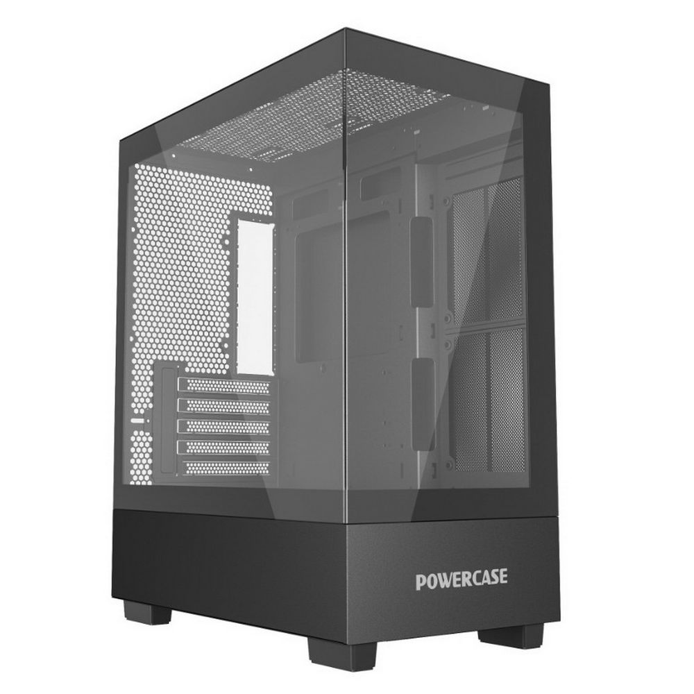 Корпус Powercase Vision Micro M, Tempered Glass, чёрный, mATX  (CVMMB-L0) (CVMMB-L0||bp)