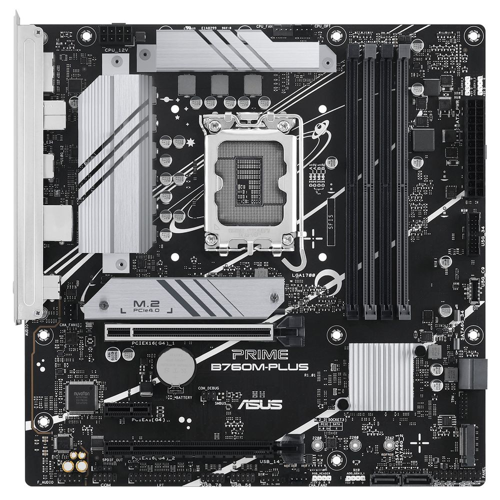 Материнская плата ASUS PRIME B760M-PLUS LGA1700 mATX 4хDDR5 2xPCIEx16 PCIEx1 2xM.2 DP HDMI 2.5GLAN (90MB1GY0-M0EAY0)