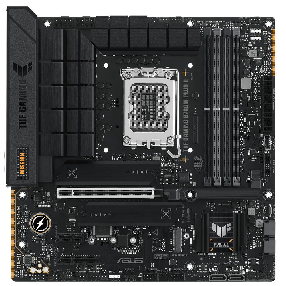 Материнская плата ASUS TUF GAMING B760M-PLUS II LGA1700 mATX 4хDDR5 1xPCIEx16 1xPCIEx4 1xPCIEx1 3xM.2 DP HDMI 2.5GLAN (90MB1HD0-M0EAY0)