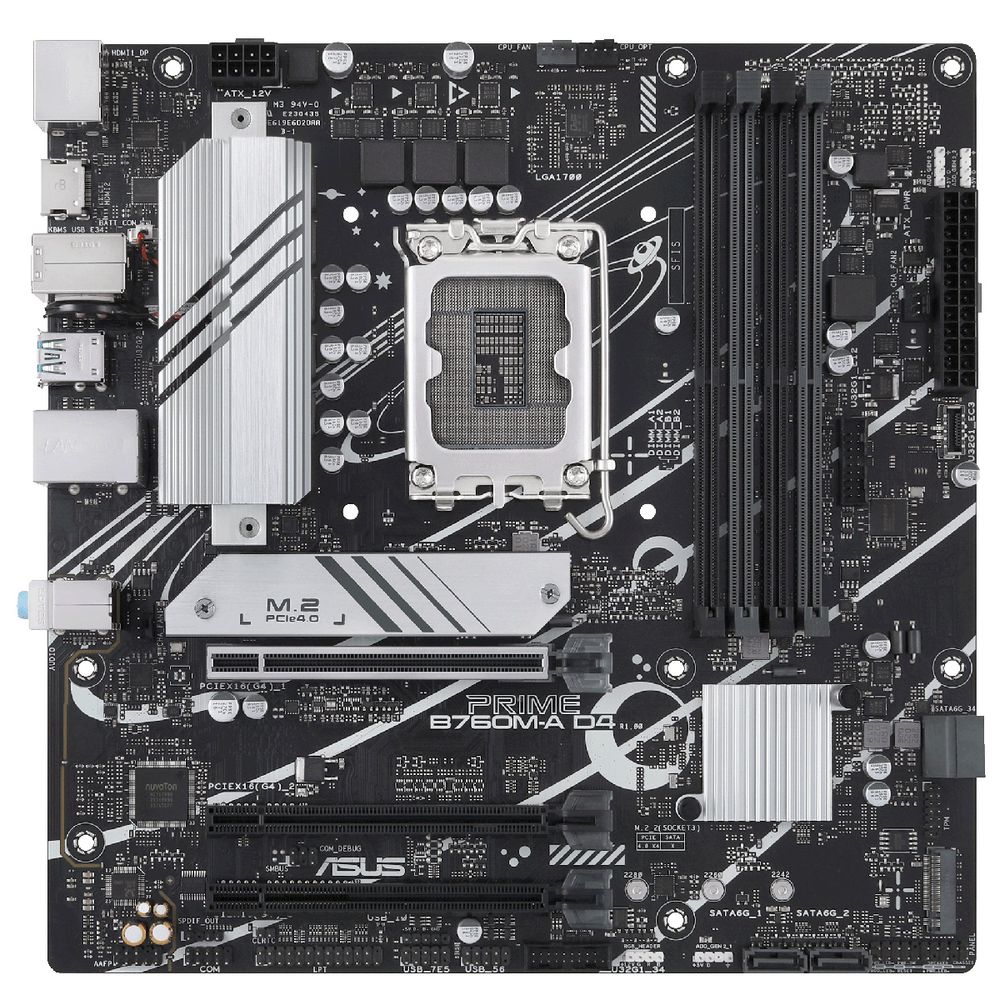 Материнская плата ASUS PRIME B760M-A D4-CSM LGA1700 mATX 4xDDR4 3xPCI-Ex16 2xM.2 DP 2xHDMI 2.5GLAN (90MB1D00-M1EAYC)