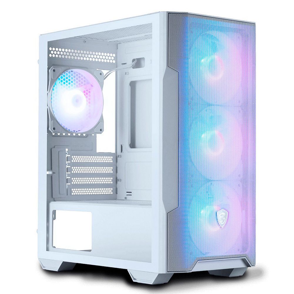 Корпус MSI MAG FORGE M100R WHITE Mini-Tower, MATX, 1xUSB 3.0, 2xUSB 2.0, 4x120mm ARGB Fan, ARGB Control Board, Tempered Glass Window, Brown Box (932220) (306-7G20W24-HH9)